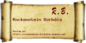 Rockenstein Borbála névjegykártya